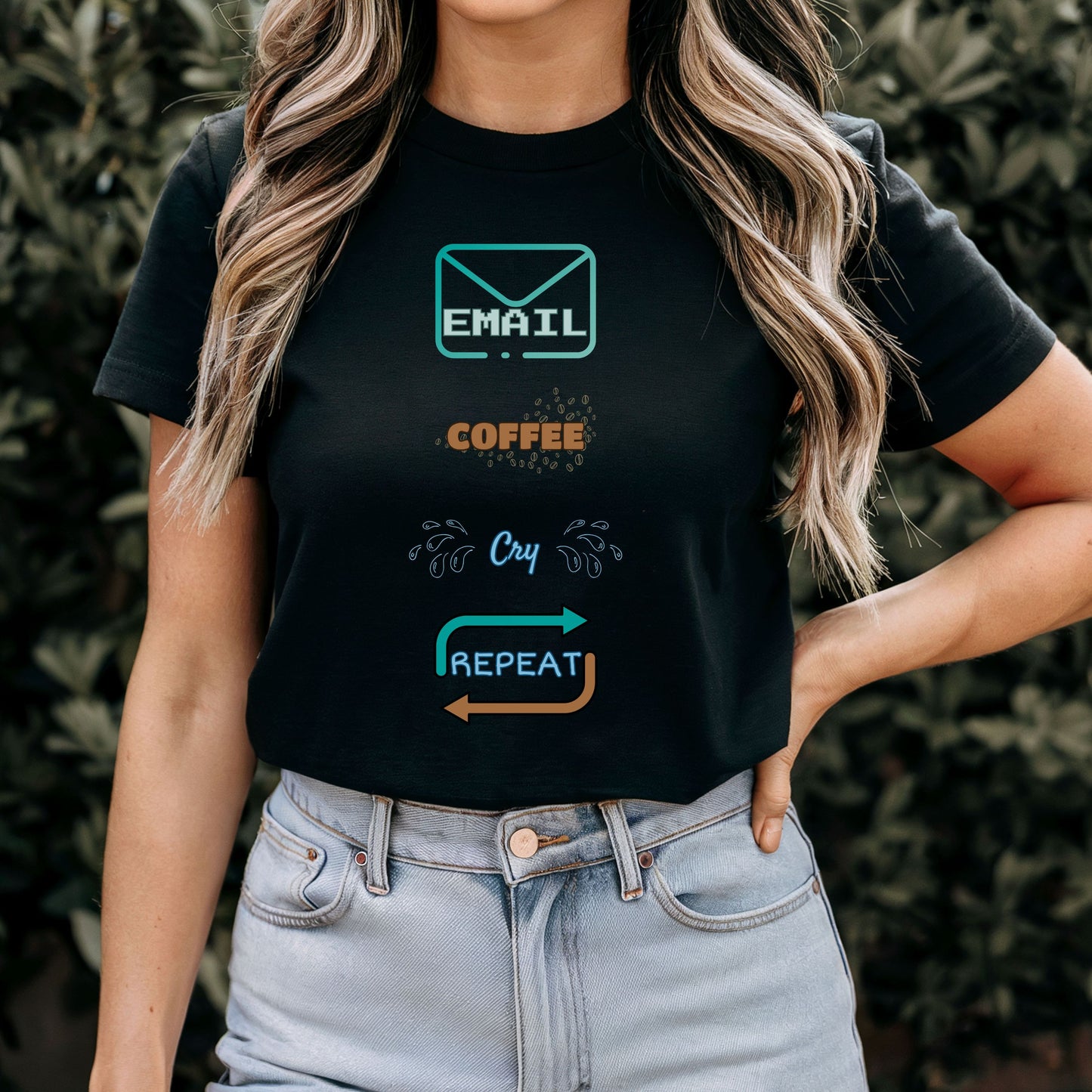 Email, Coffee, Cry, Repeat T-Shirt