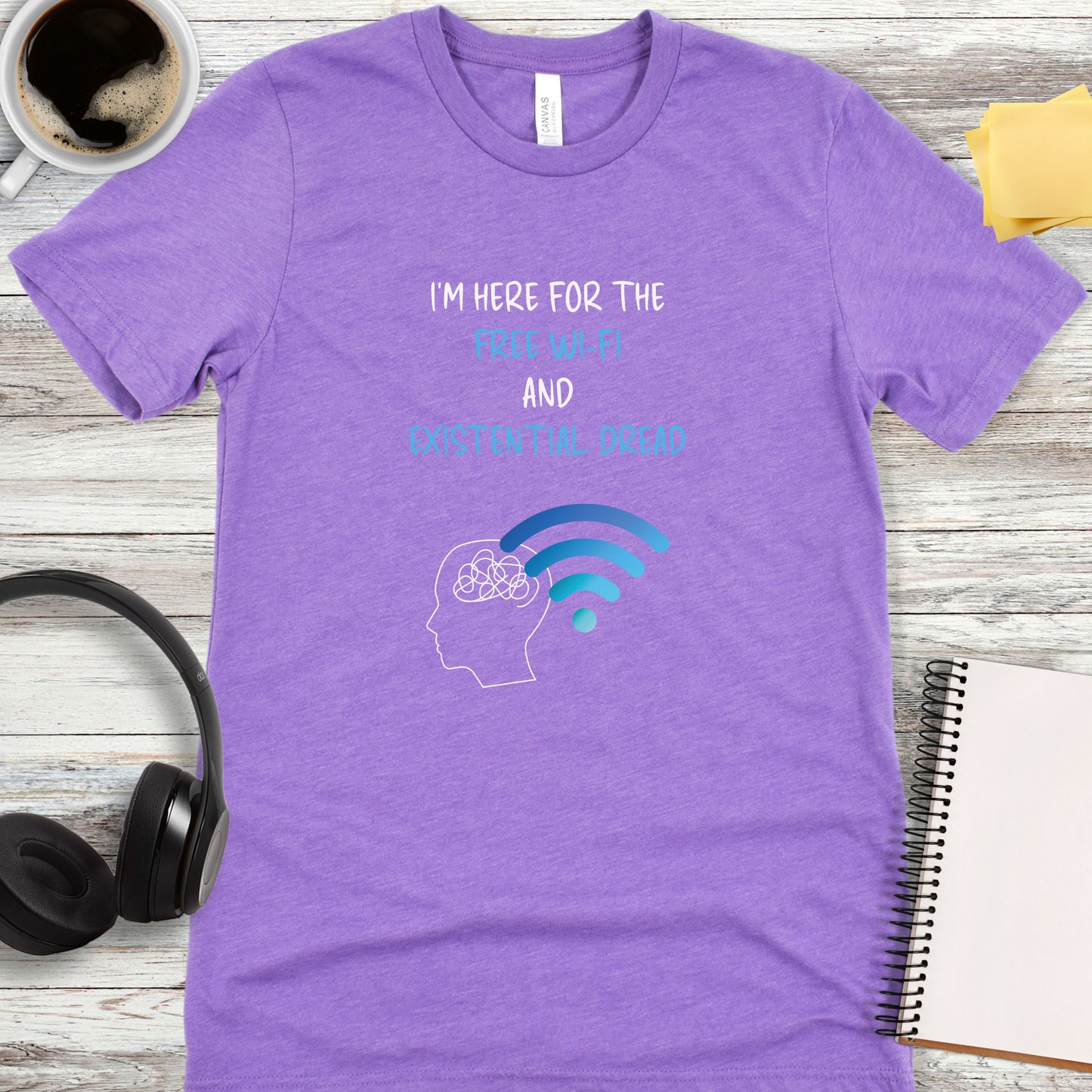 Free Wi-Fi and Existential Dread T-Shirt